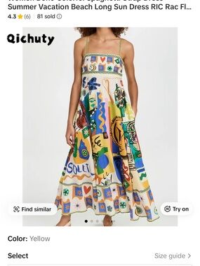 Yellow Multicolor Printed Maxi Sundress